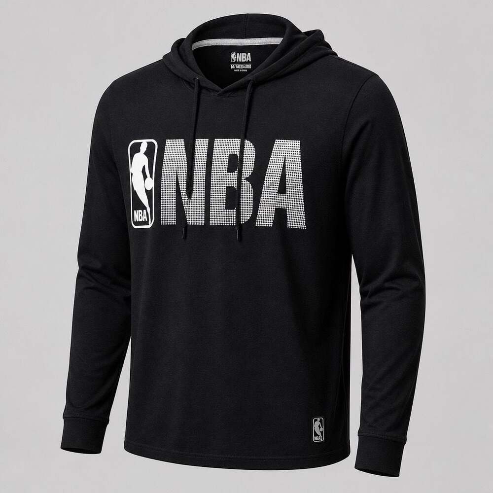 NBA Black Long Sleeve Graphic Pullover Hoodie #1809